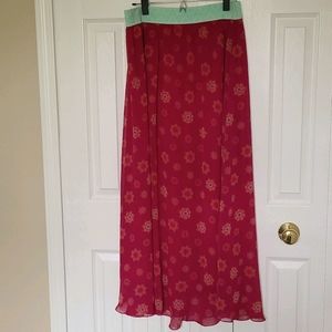 Magenta and teal skirt